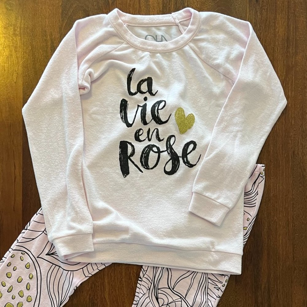 Chaser Sweatshirt and Sweatpant Set, Size 8/10, Pink